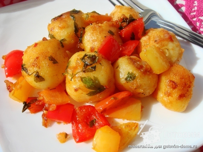Рецепт острой картошки с болгарским перцем