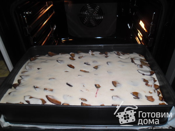 Сливовый пирог (из творожного теста со сметанной заливкой) фото к рецепту 5