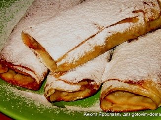 Яблочные рулетики из лаваша