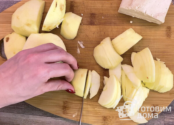 Постный пирог с яблоками - галета фото к рецепту 6
