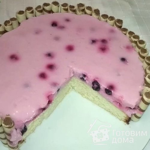 Йогуртовый торт с черной смородиной