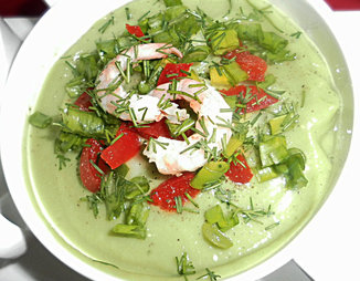 Холодный крем-суп из авокадо