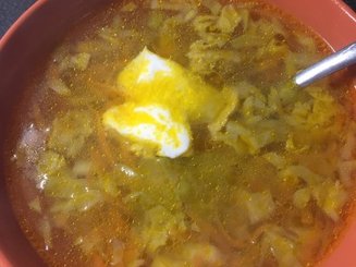 Щи из свежей капусты с курицей