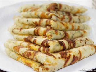 Сырные блины с укропом