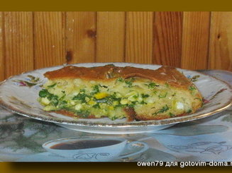 Пирог с яйцом и зеленым луком