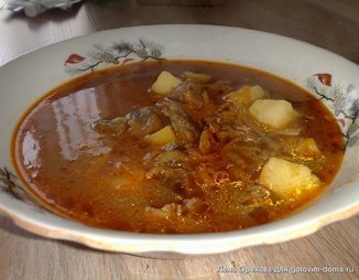 Шурпа (с жареным мясом)