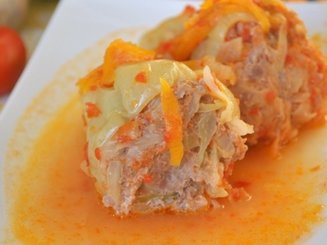 Перцы, фаршированные капустой с фаршем