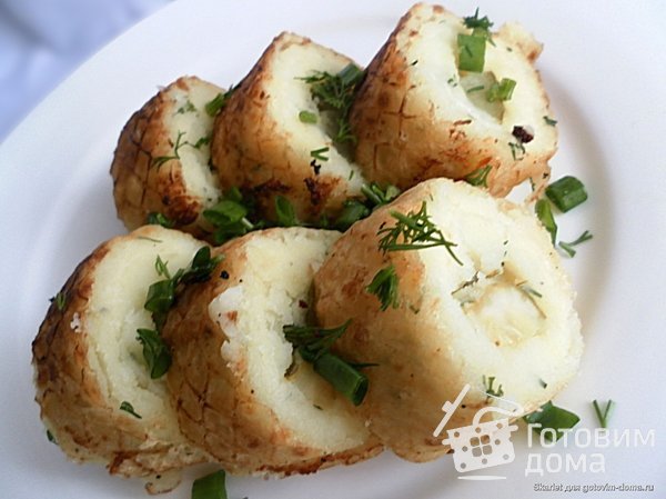 Картофельная закуска из вафельных коржей (постная) фото к рецепту 1