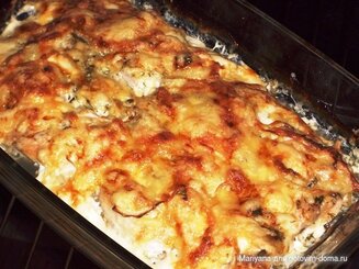 Филе индейки (курицы), запеченное в молоке с сыром