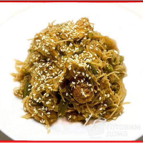 Фунчоза с курицей и овощами