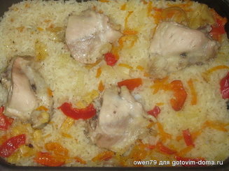 Окорочка с рисом в духовке