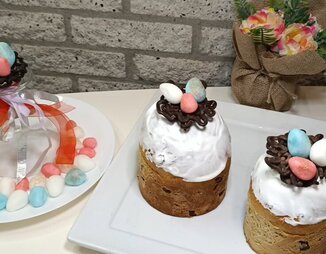 Декор для куличей: шоколадные гнёзда и съедобные яички