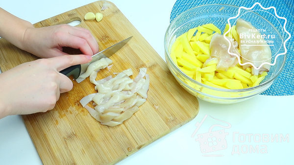Картошка с кальмаром в мультиварке фото к рецепту 2