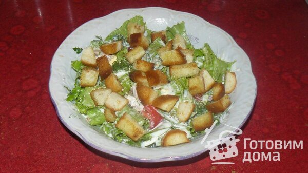 Салат с латуком и сухариками фото к рецепту 5