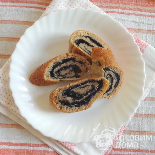 Полезный маковый рулет из творожного теста