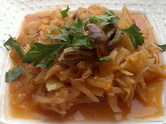 Сердечки, тушенные с капустой