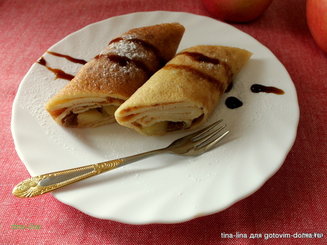 Блинчики кукурузные с яблоками