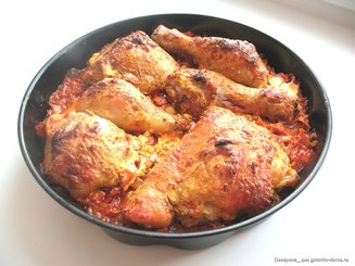 Капуста, запечённая в духовке с курочкой