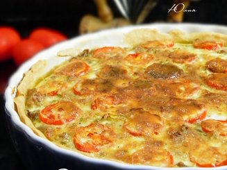 Открытый пирог с капустой и мясным фаршем