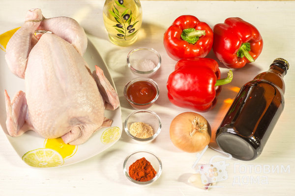 Курица на пиве в духовке с перечным соусом фото к рецепту 1