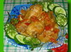 Куриные голени с горчицей и овощами.