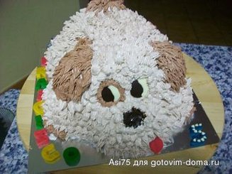 Торт-собачка 3D