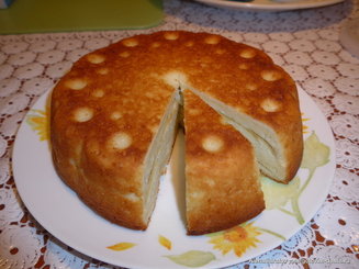 Пирог с творогом и яблоками