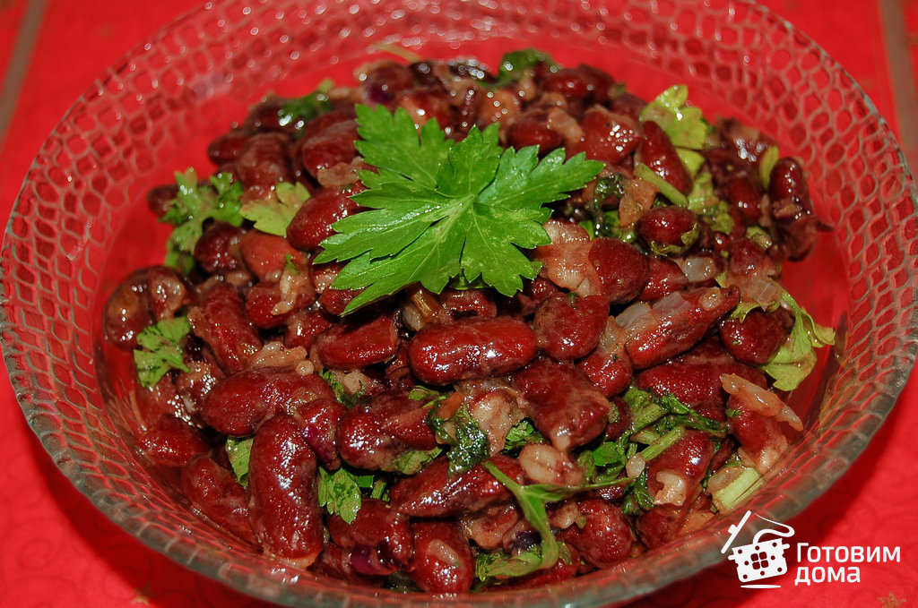 Острый салат из красной фасоли (по-грузински) - пошаговый рецепт с фото на Готовим дома