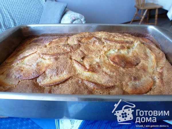 Пирог яблочный с молоком и маслом фото к рецепту 8