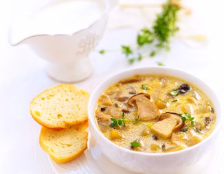 Суп с белыми грибами и сливками