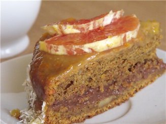Торт "Апельсиновое чудо" с орехами и шоколадным кремом