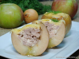 Фаршированные яблоки куриной грудкой