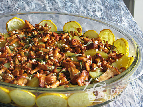 Кабачковая запеканка с картофелем и лисичками фото к рецепту 1