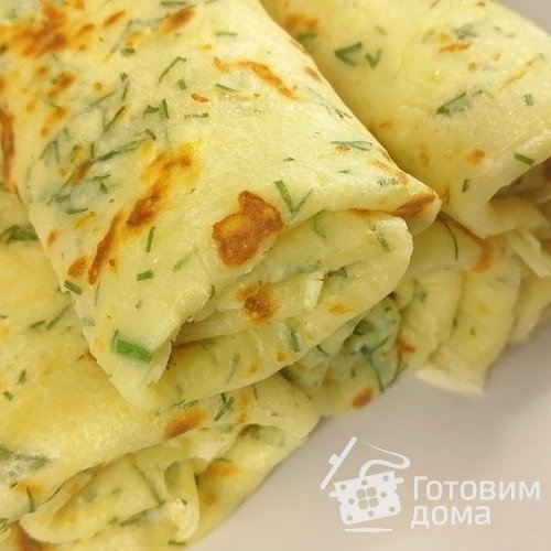 Блинчики с сыром и зеленью