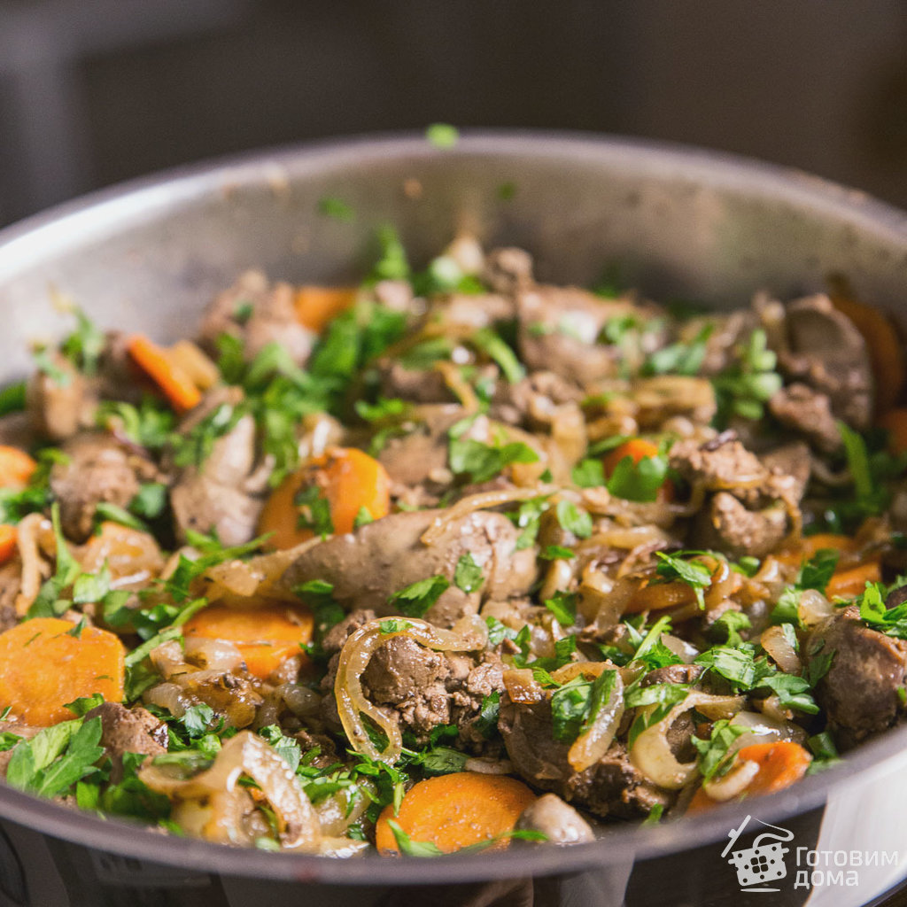 Рецепт куриной печени с морковью и луком на сковороде - приготовление в домашних условиях