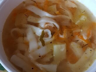 Кабачковый суп с домашней лапшой