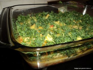 Картошка, тушенная с курицей