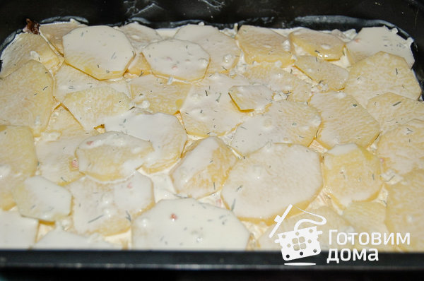 Картофельная запеканка с мясом и грибами фото к рецепту 4