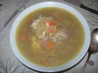 Щи из свежей капусты с курицей