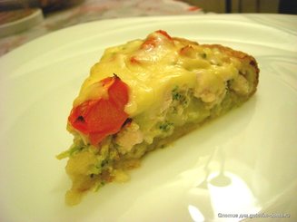 Открытый пирог с капустой и мясным фаршем