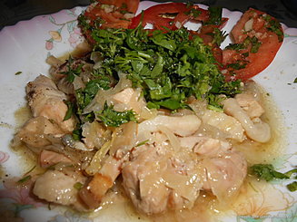 Курица по-чешски с квашеной капустой