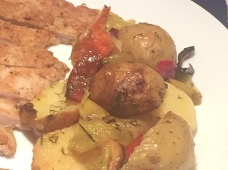 Острая картошка с болгарским перцем