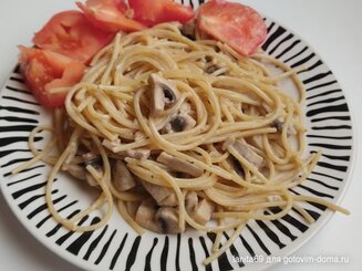 Фарфалле с шампиньонами
