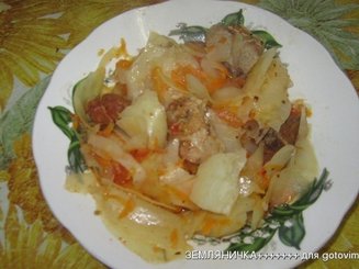 Овощное рагу с картофелем и курицей