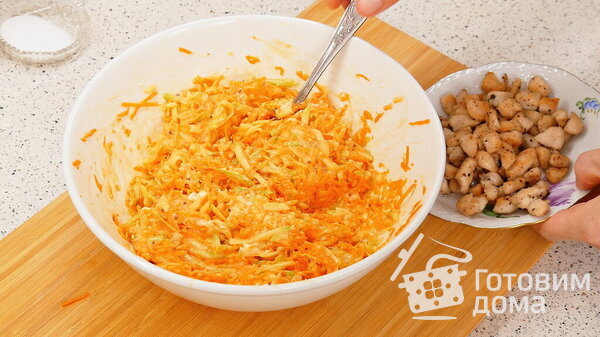 Горячие бутерброды с мясом, кабачком, морковкой, сыром и зернистой горчицей фото к рецепту 7