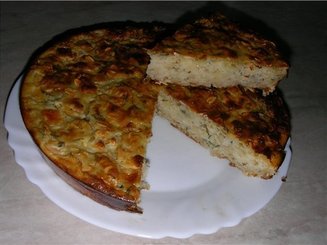 Творожный пирог с брынзой и зеленью