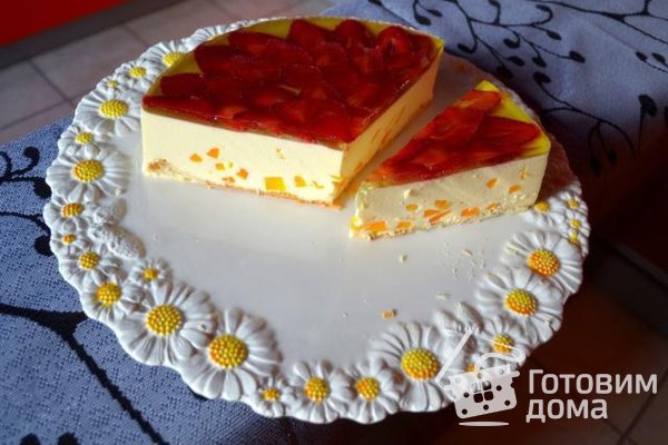 Творожный торт с фруктами фото к рецепту 1