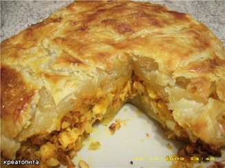 Креатопита или Греческий пирог с курицей и Dor Blue
