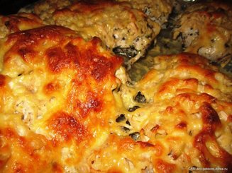 Свинина под сырно-яблочной шапкой