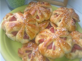 Колбасные цветочки к завтраку
